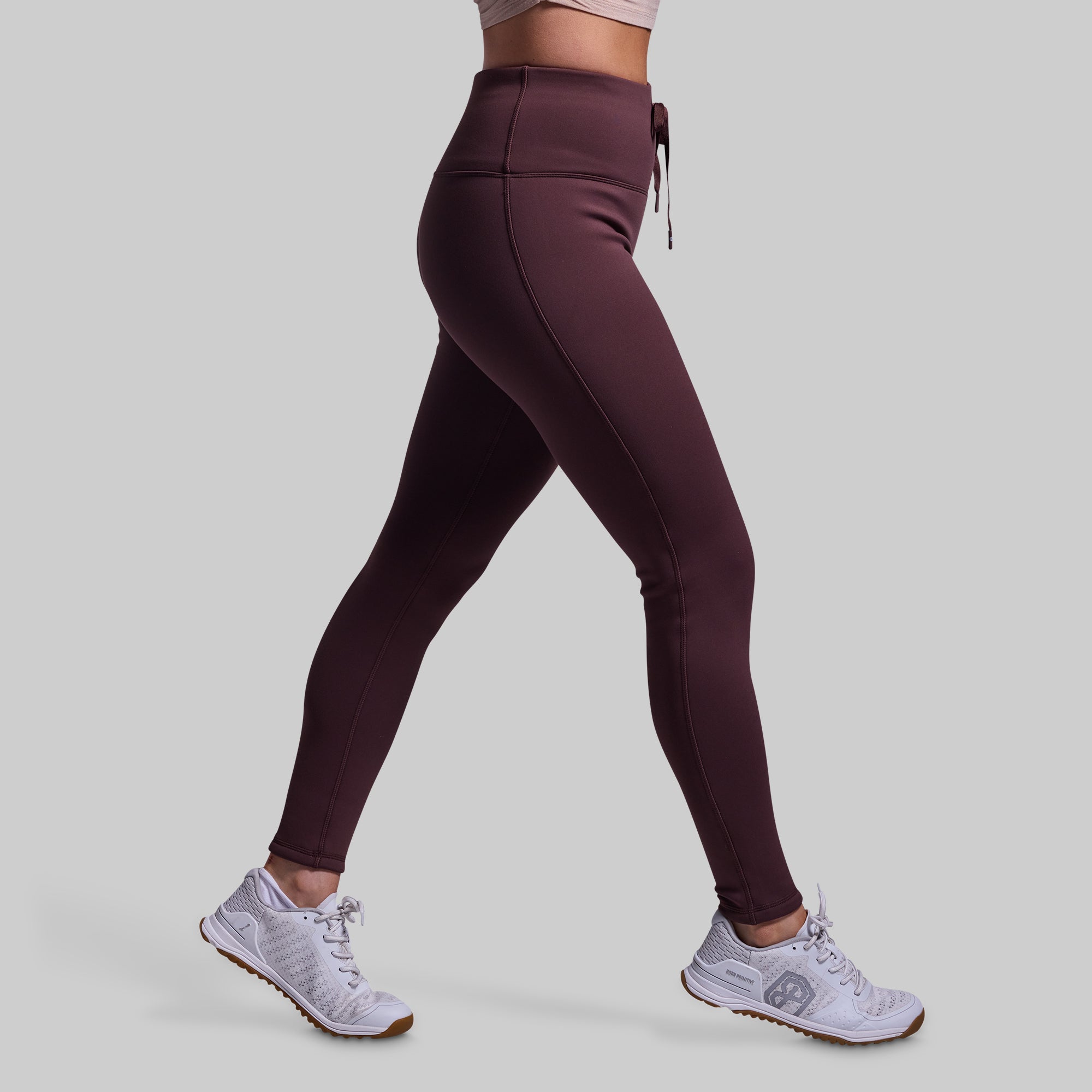 Women's Fleece Lined Leggings - French Roast Color, Warm Winter Thermal Tights for Yoga, Running & Outdoor Activities