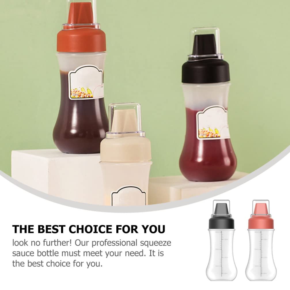 FOMIYES 2-Pack Plastic Squeeze Bottles for Mustard, Ketchup, Salad Dressing, Condiments, Painting & Crafts - Leak-Proof Sauce Dispenser for Kitchen, Baking, BBQ, DIY & Household Use
