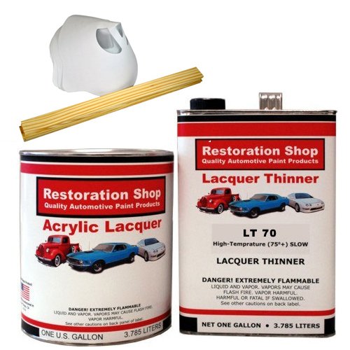 Restoration Shop Midnight Blue Acrylic Lacquer Auto Paint - Professional Gallon Paint Kit with Slow Dry Thinner for Cars, Trucks, Motorcycles, Guitars & Furniture - High Gloss Automotive Refinishing Coating - Perfect for DIY Projects & Professional Auto Body Shops