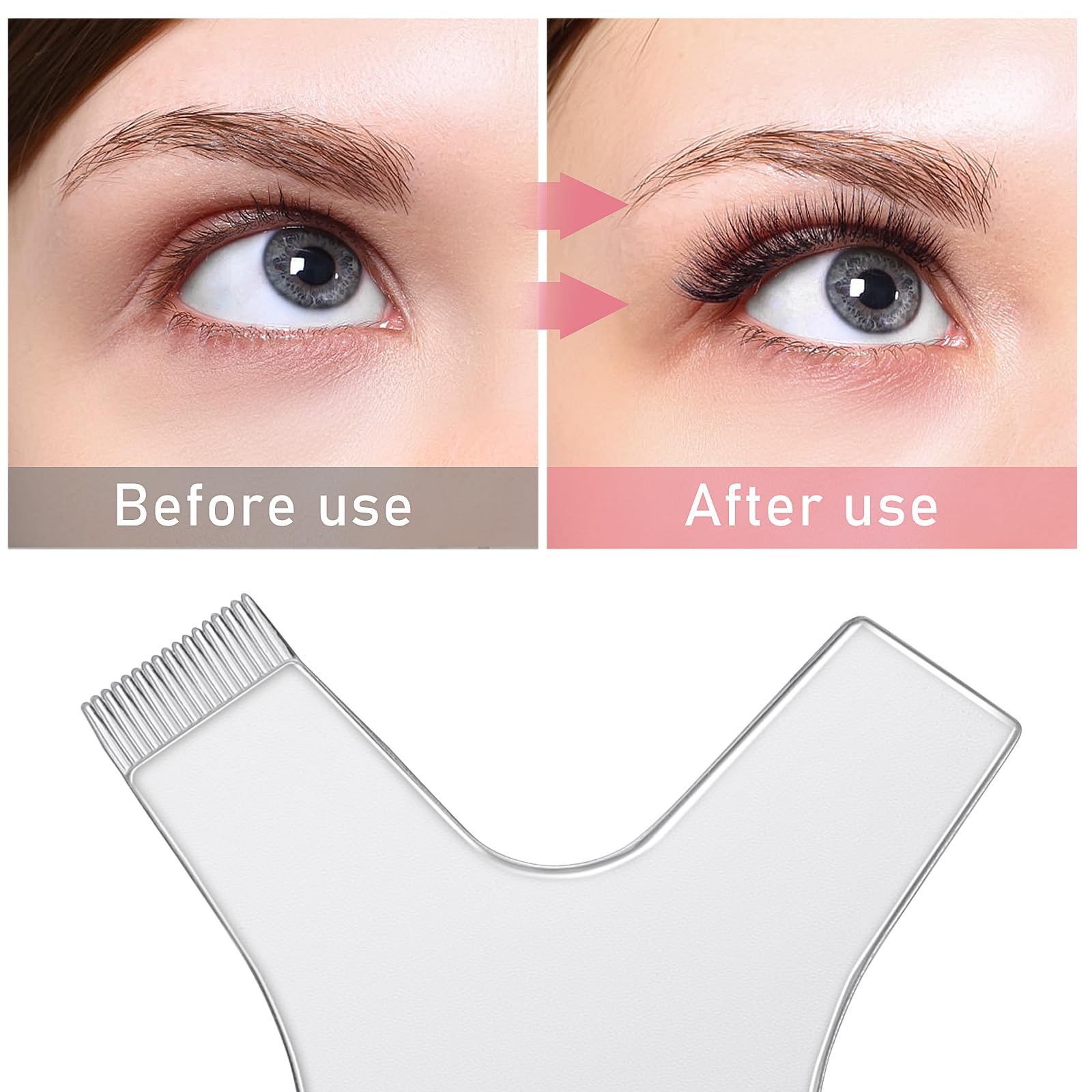 Sibba Mini Y Shape Eyelash Brush Comb - 50 Pack Transparent Silicone Lash Separator for Eyelash Extensions, Perm & Lift - Professional Lash Grooming & Cleanup Tool (Perfect for Salons, DIY Home Use & Makeup Artists)