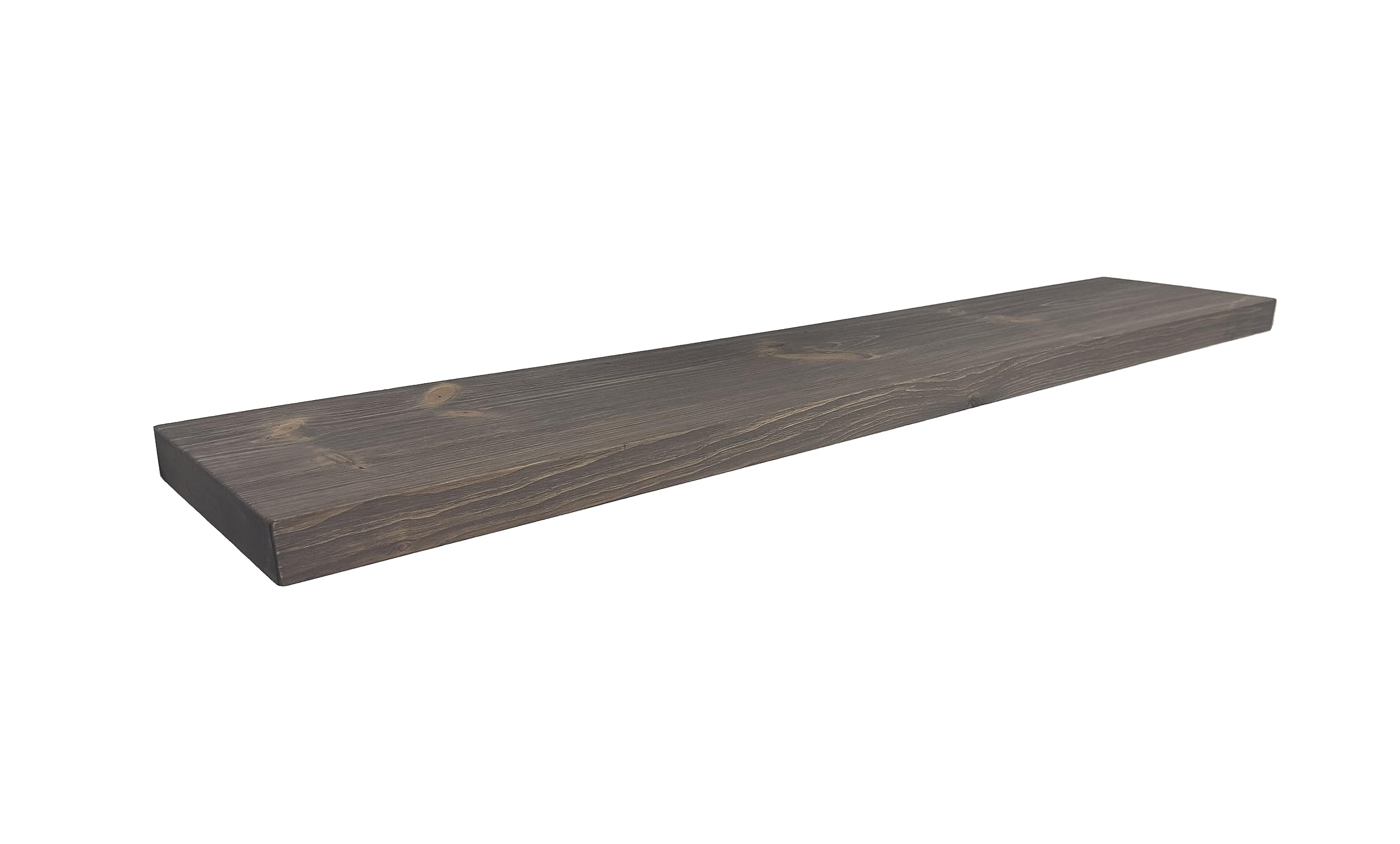 Joel's Antiques - 60 Inch Natural Wood Floating Shelves for Wall - Heavy Duty Rustic Fireplace Mantel & Bookshelf - Perfect for Living Room, Bedroom, Office Decor - Gray 60x12x2 Inches - Wall Mounted Shelf for Displaying Photos, Books & Home Decor