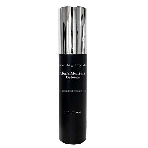 Nourishing Biologicals Men's Moisture Defense Face Cream - Anti-Aging Hyaluronic Acid & Sea Kelp Moisturizer with Growth Factors - 50ml | Hydrating Facial Cream for Men, Reduces Wrinkles & Dryness | Perfect for Daily Skincare Routine & Post-Shave Care