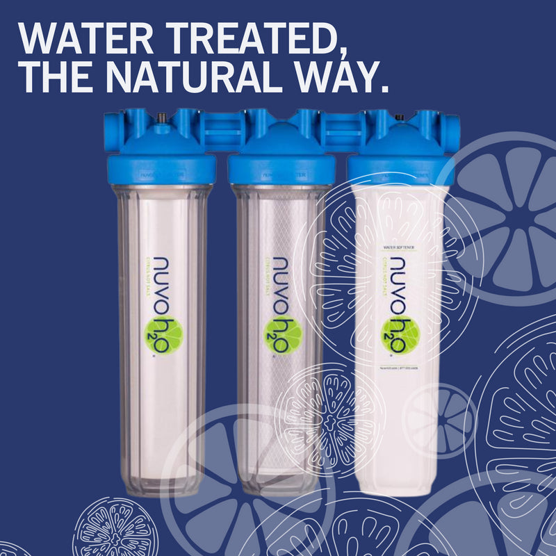 NuvoH2O Manor Trio Water Softener & Multi Filtration System | Salt-Free Water Softening & Whole House Filtration | Perfect for Hard Water Homes, Skin Irritation & Appliance Protection