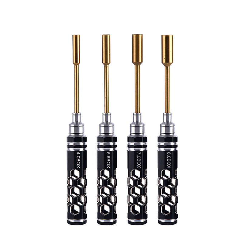 4-Piece Flathead & Phillips Screwdriver Set with Hex Nut Driver - Perfect for RC 1/10 Cars & 1/14 Trucks - Essential Tool Kit for RC Vehicle Maintenance and Repair