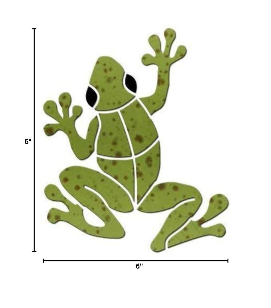 Small Frog Ceramic Swimming Pool Mosaic Tile - 6 Inch Olive Green Decorative Tile for Pools, Bathrooms & Outdoor Decor