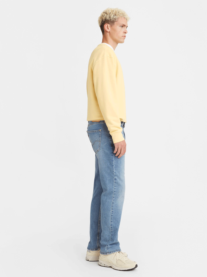 Levi's 005141593 Men's Straight Fit Flex Jeans - Everyday Comfort, Indigo Medium Wash Denim Pants for Casual Wear & Office Outfits