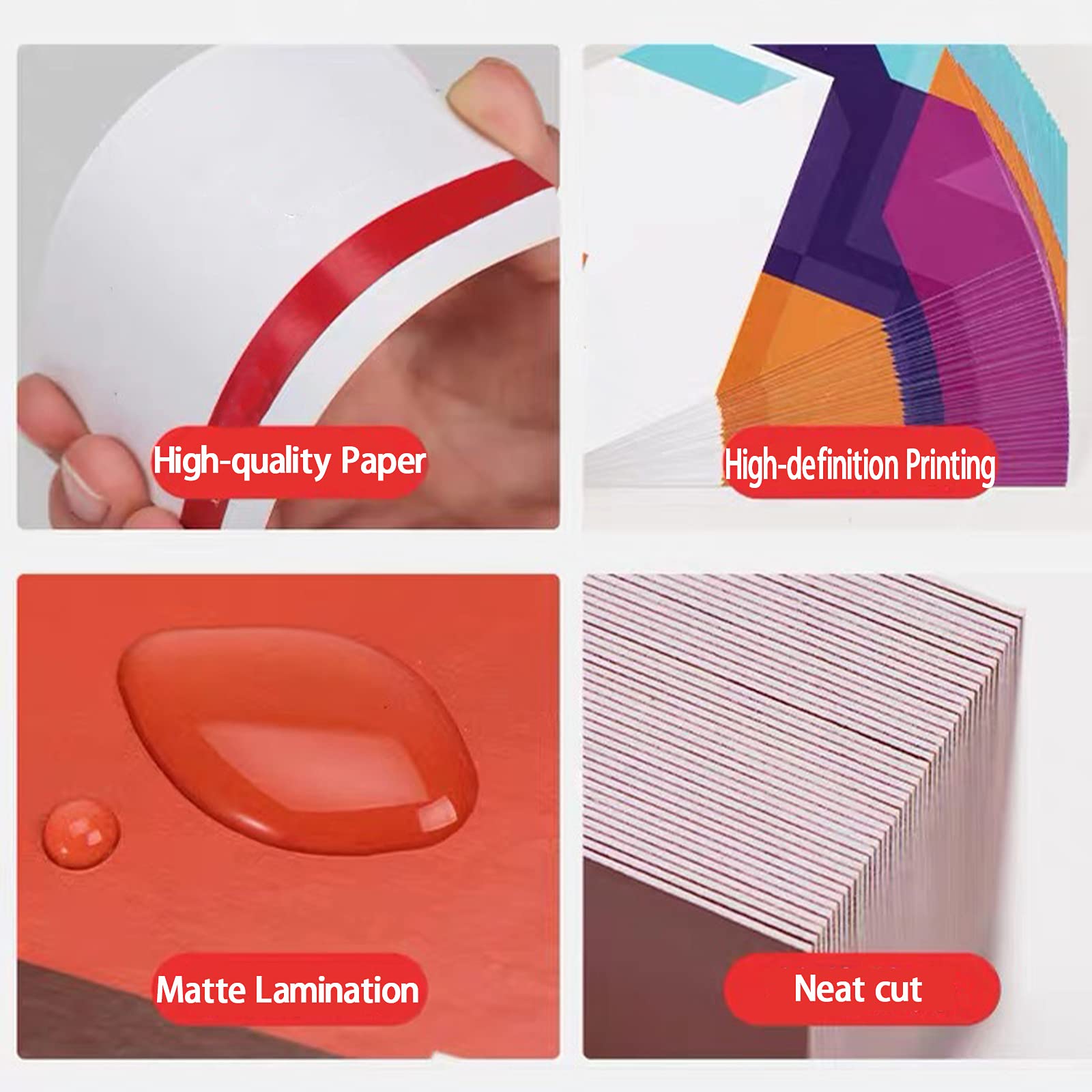 Custom Business Cards with Logo & Text - 300GSM Thick Waterproof Paper - Double-Sided Printing - 200pcs with Free Card Case - Perfect for Networking, Corporate Branding & Professional Meetings