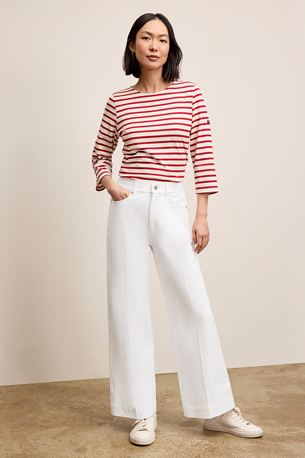 Milo Wide Leg Jeans for Women - Eco-Friendly Stretch Denim Pants in White | Comfortable & Sustainable Fashion for Casual Wear & Office Outfits