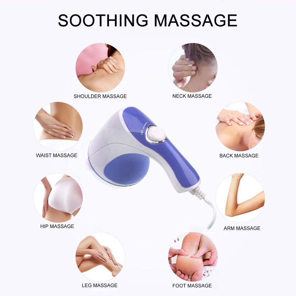 5 in 1 Electric Full Body Massager for Relaxation & Slimming - Blue Tone Spin Massage Device for Neck, Back, Shoulder & Leg Pain Relief - Perfect for Home, Office & Spa Use