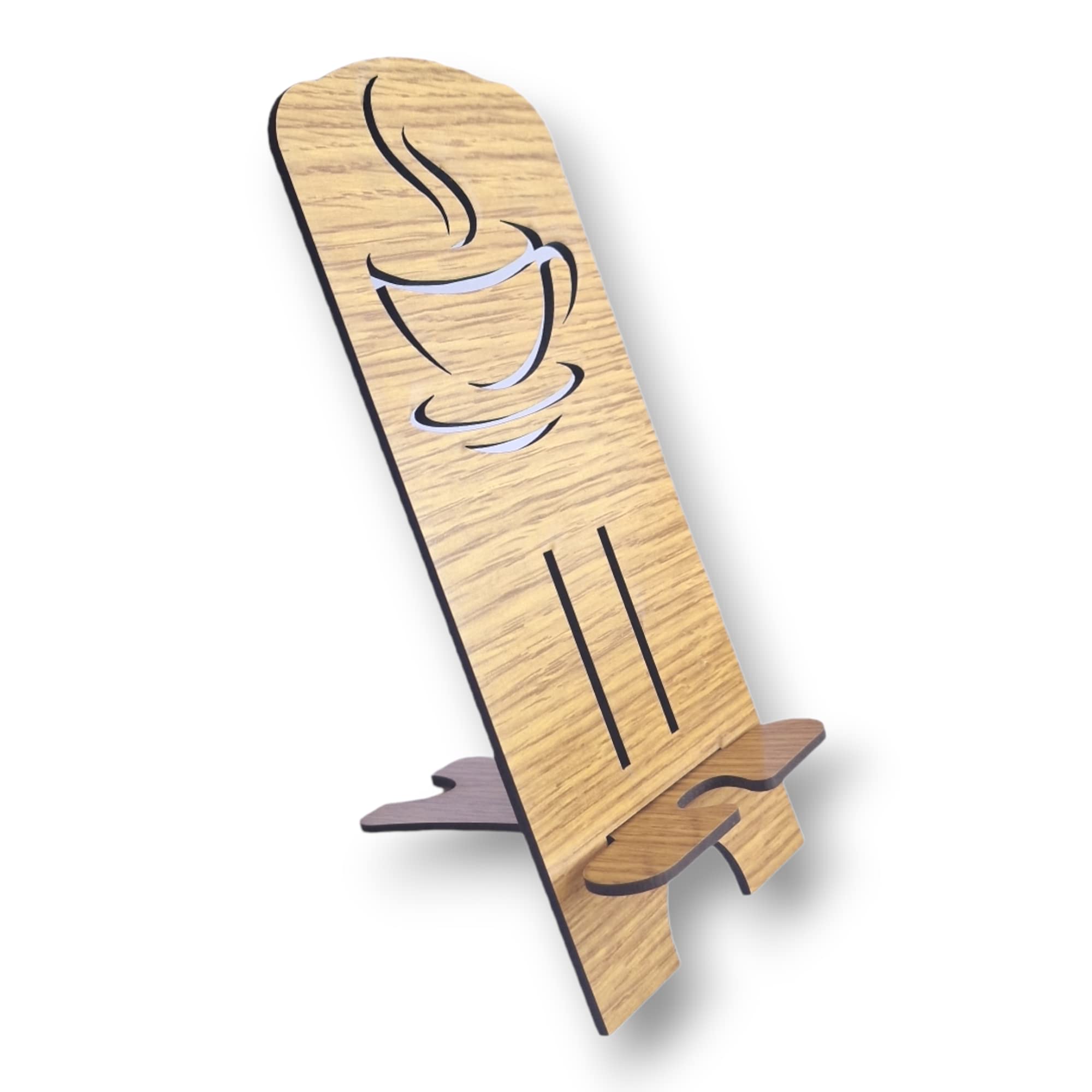 Universal Wooden Phone Stand Holder for All Smartphones - Perfect for Desk, Bedside, and Video Calls