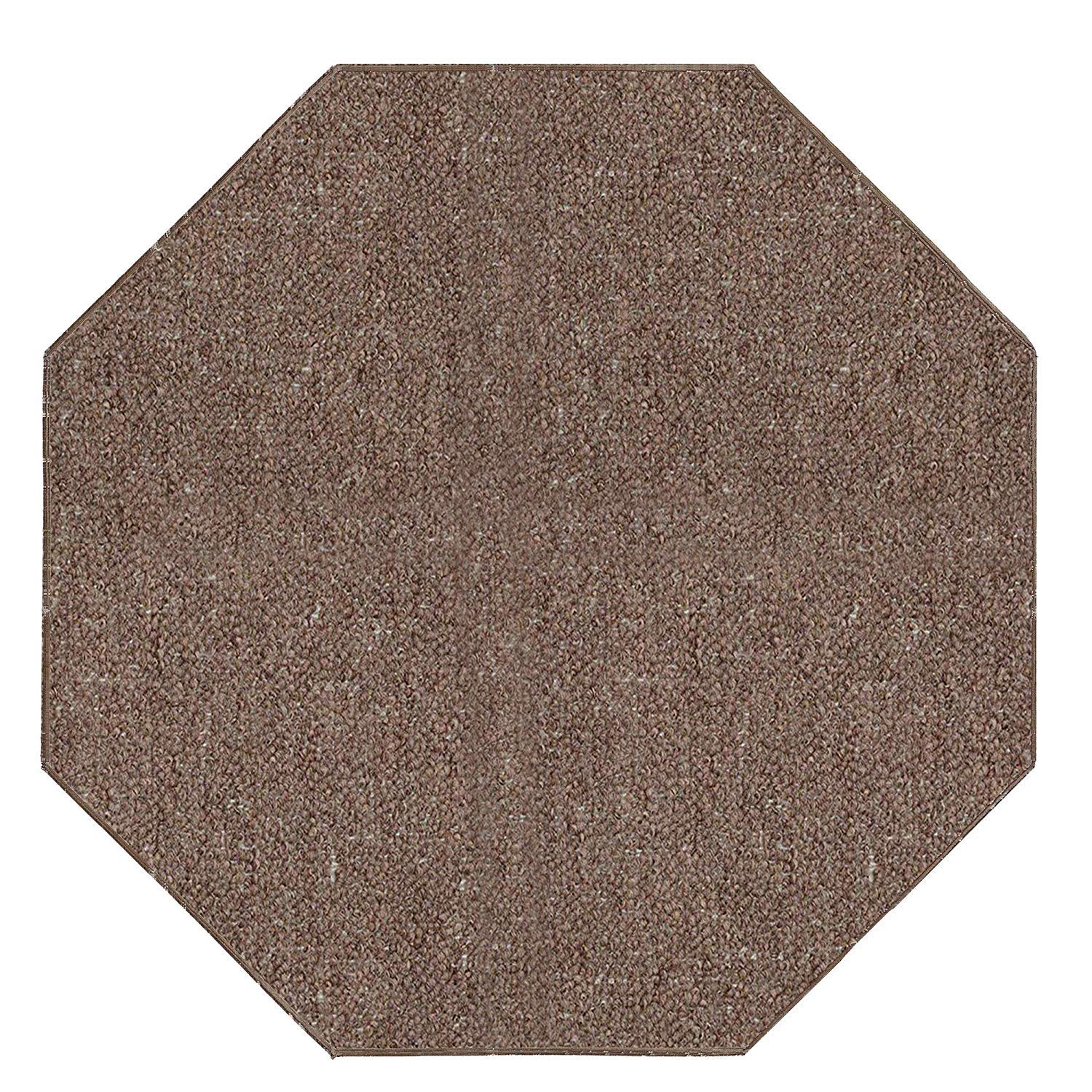 Ambiant Galaxy Way Pet Friendly Indoor/Outdoor Area Rug - 2' Octagon Brown | Non-Slip Waterproof Floor Mat for Living Room, Patio, Deck & Pet Areas