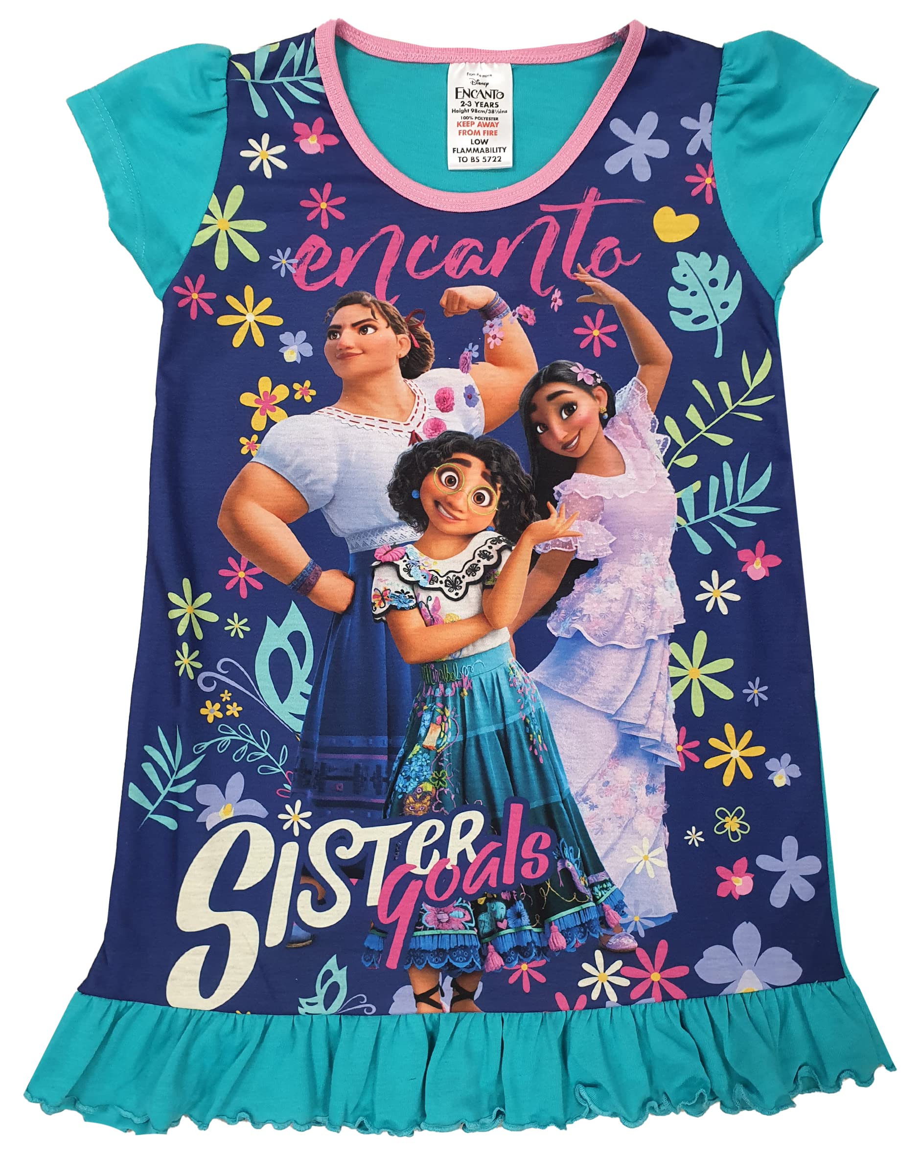 Disney Encanto Girls Nightgown - Soft & Comfortable Sleepwear for Kids - Perfect for Bedtime, Sleepovers & Cozy Nights