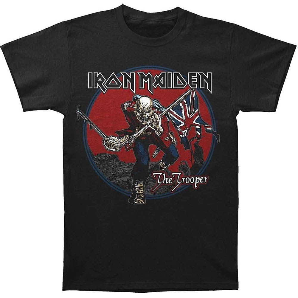Iron Maiden 'Trooper Red Sky' Vintage Rock Band T-Shirt - Official Licensed Merchandise for Concerts & Music Fans