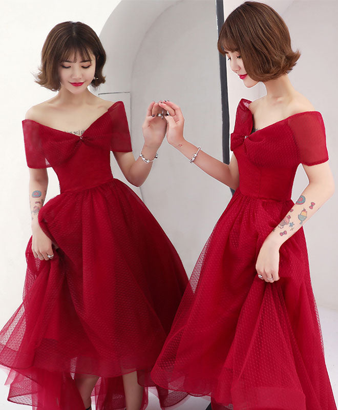 Elegant Burgundy Tulle Short Prom Dress for Women - Sexy Burgundy Evening Party Gown for Homecoming, Cocktail, Formal Events & Special Occasions