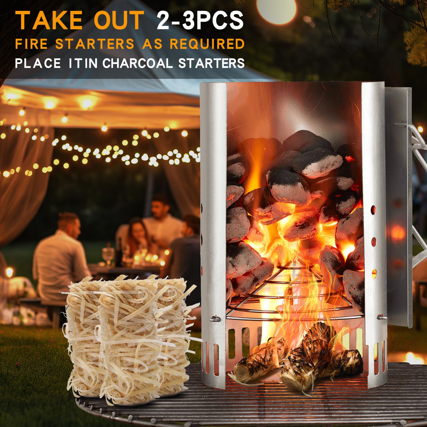 Premium Fire Starter - Waterproof & Odorless Fire Starters for Fireplace, Camping, BBQ, Wood Stove - Ideal for Campfires, Grilling, Pizza Oven & Outdoor Cooking Accessories