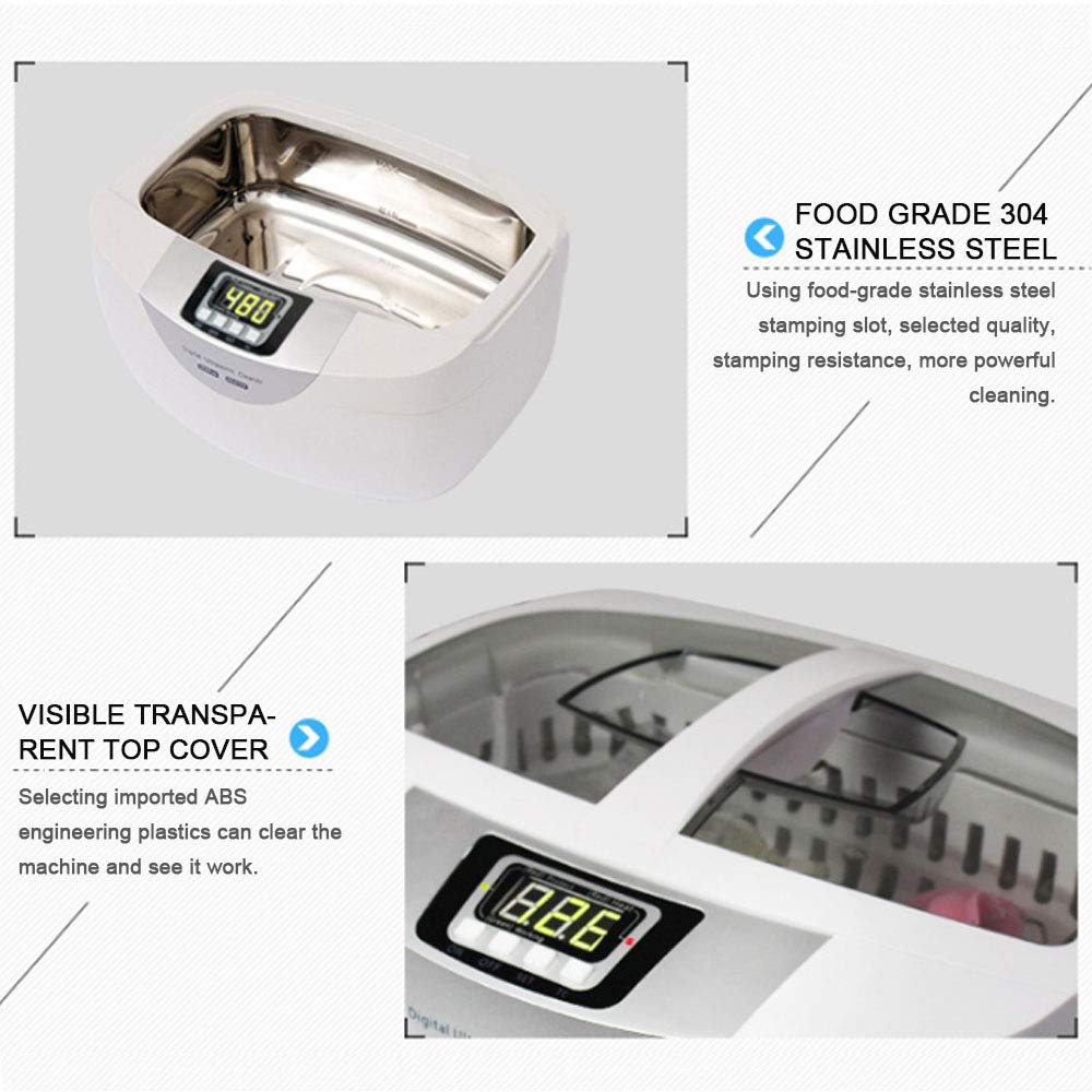 Professional Ultrasonic Cleaner 2.5L with Heater & Digital Timer - Jewelry, Eyeglasses, Watch, Toy, Fruit Cleaning Machine for Home & Commercial Use | Perfect for Jewelers, Dentists, Home Cleaning & Small Businesses
