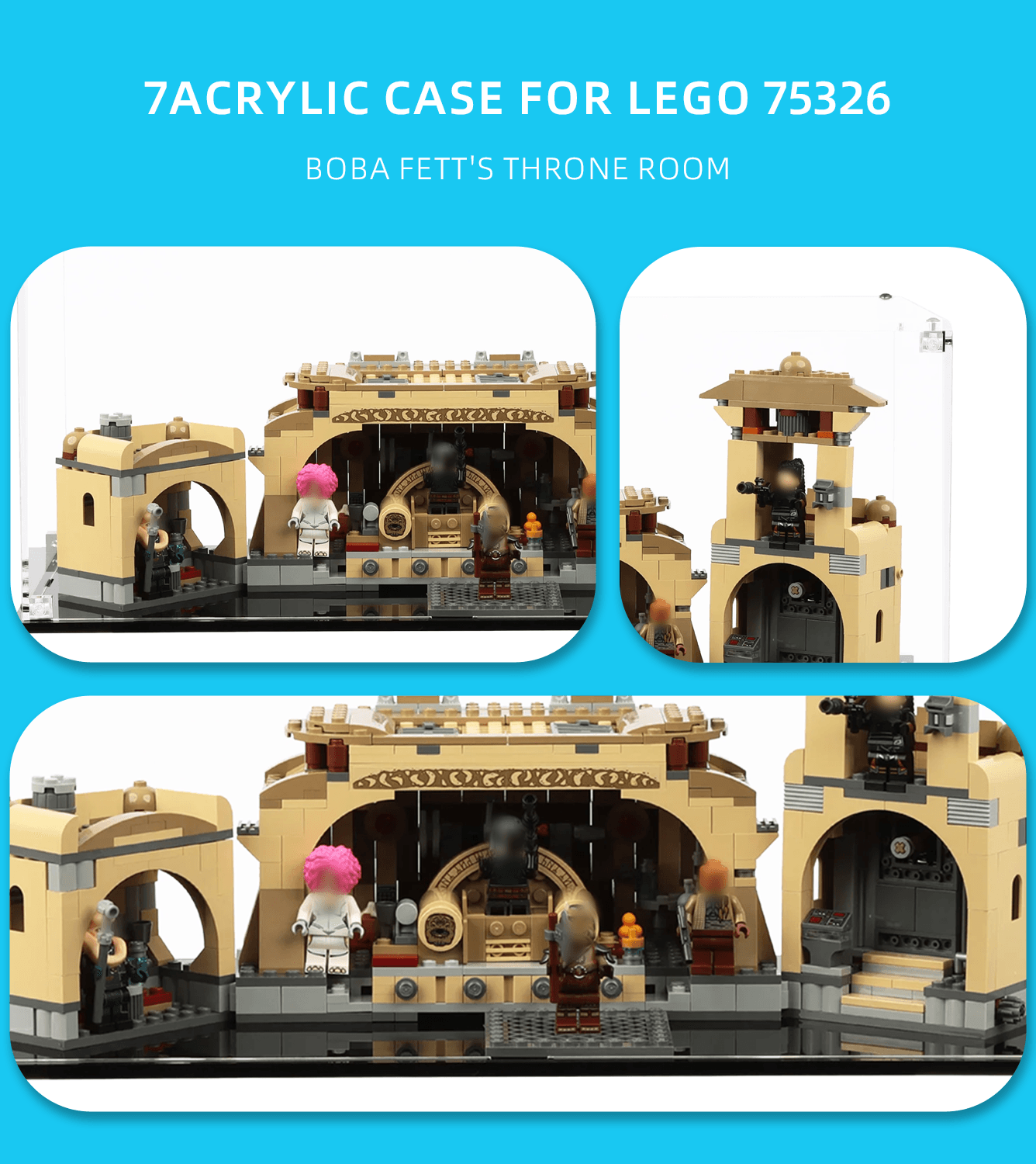 Lego Boba Fett's Throne Room 75326 Display Case - Premium Acrylic Showcase for Star Wars Collectibles | Perfect for Home Decor, Office Display & Gift Giving