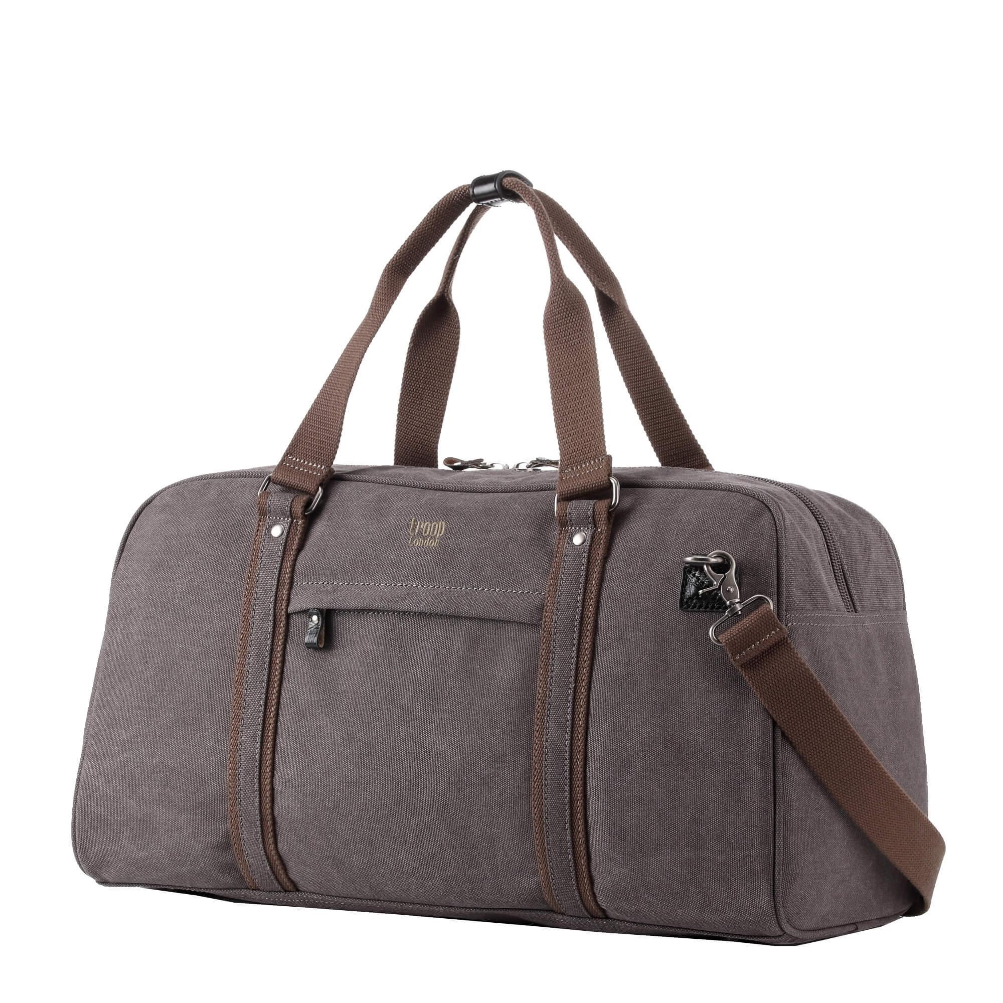 TRP0389 Troop London Classic Canvas Travel Duffel Bag - Large Waterproof Holdall for Gym, Weekend Trips & Air Travel - Durable Carry-On Luggage for Men & Women