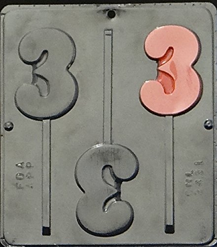#3 Lollipop Chocolate Candy Mold for Birthday Cakes - 3431 Shape for DIY Candy Making, Party Favors & Baking Decorations