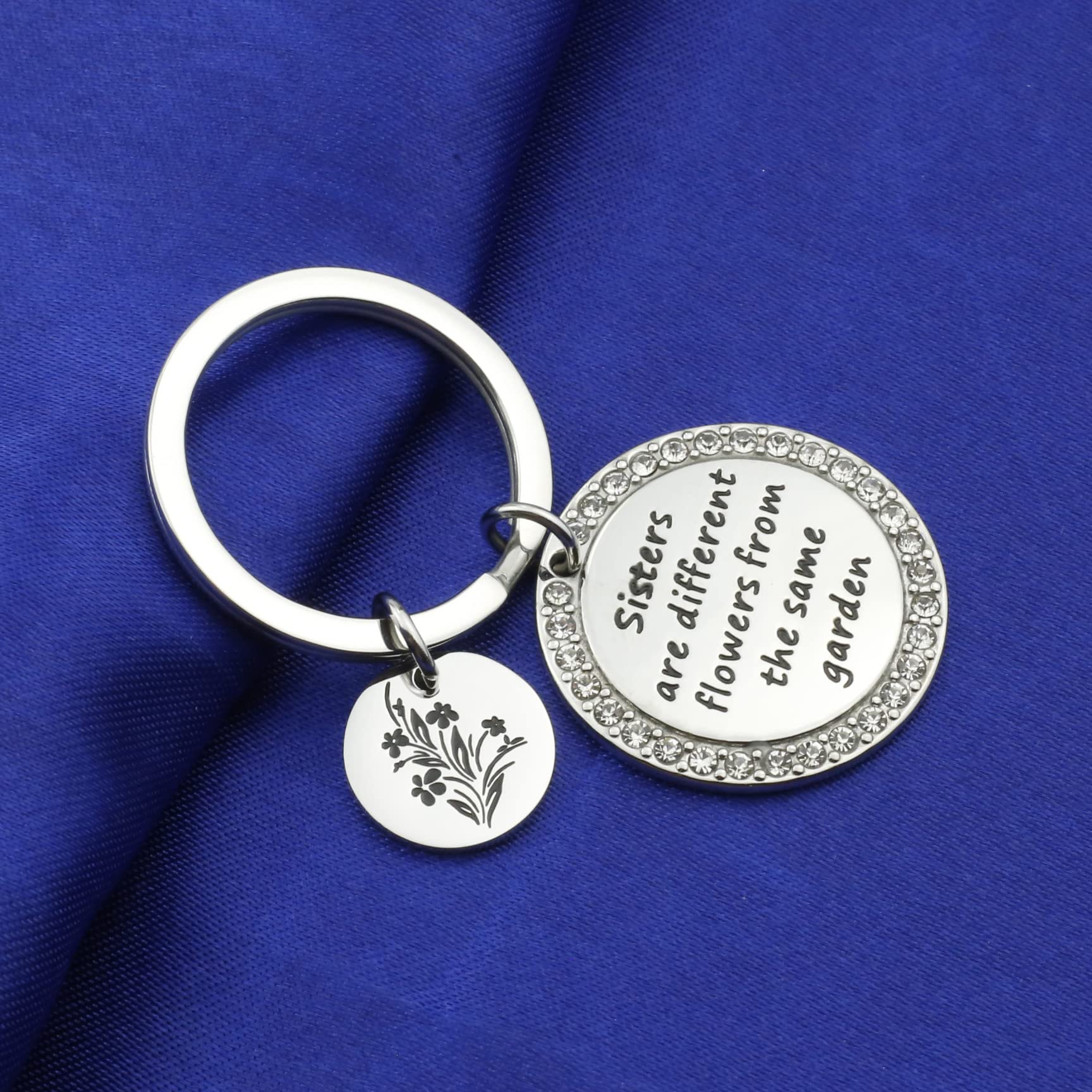 NC Sister Keychain - Unique Floral Design for Best Friends, BFF Jewelry Gift, Perfect for Birthdays, Anniversaries, and Everyday Carry