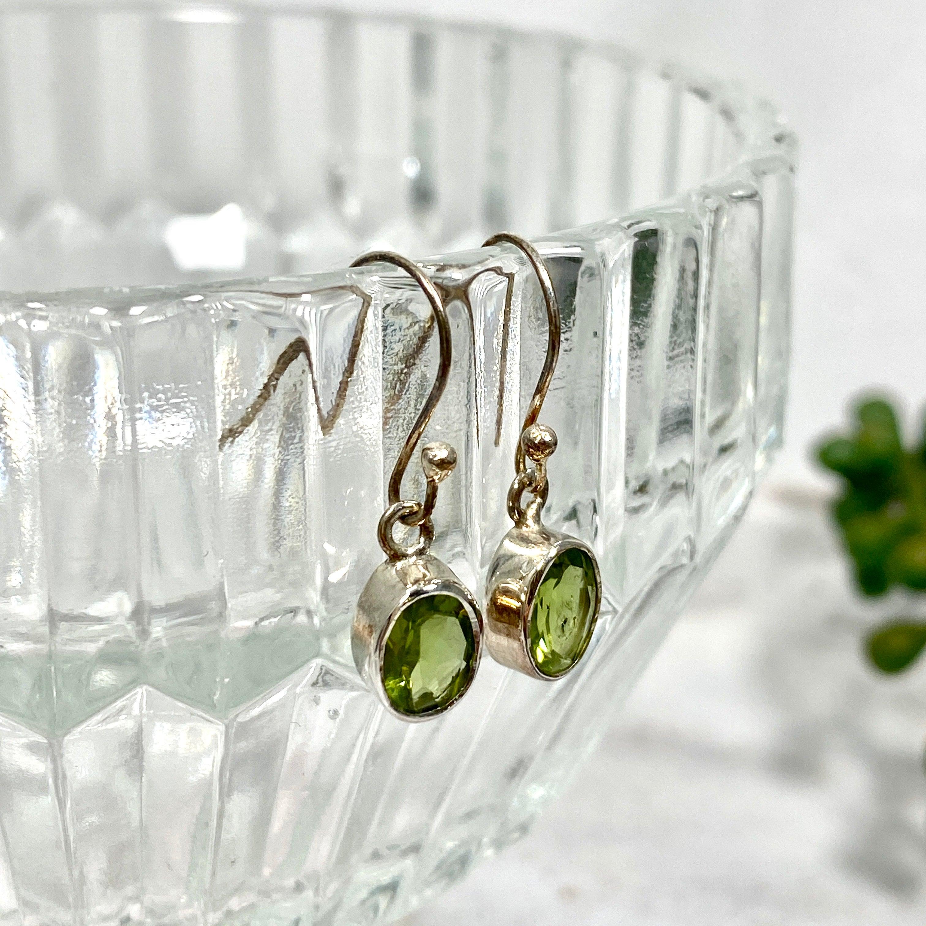 Peridot Petite Oval Faceted Earrings R2363 PDO - Elegant Green Gemstone Stud Earrings for Women, Perfect for Weddings, Parties & Everyday Wear