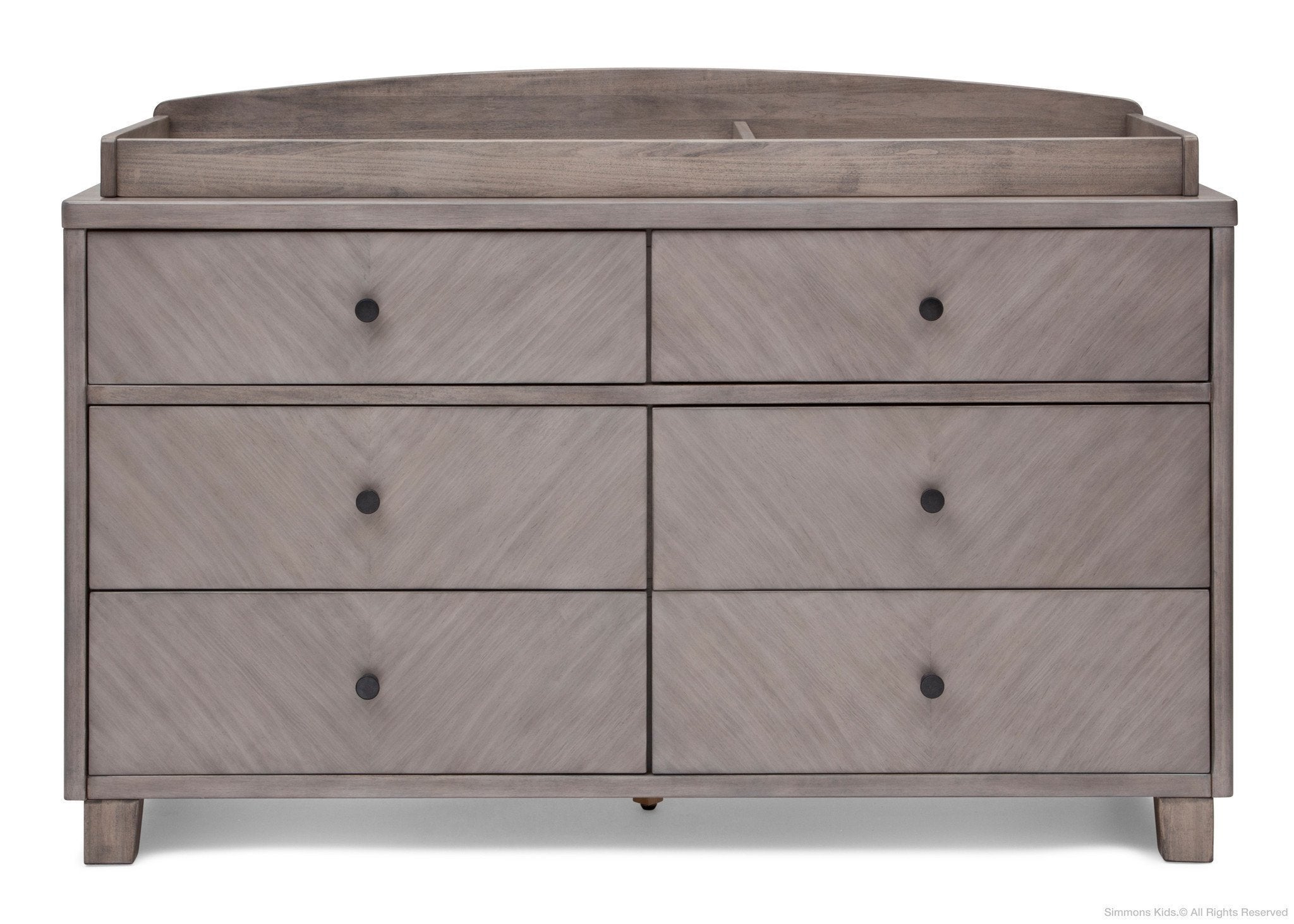 Modern 6-Drawer Chevron Dresser - Solid Wood Bedroom Storage Furniture for Organizing Clothes & Accessories | Perfect for Master Bedroom, Guest Room & Dorm Decor
