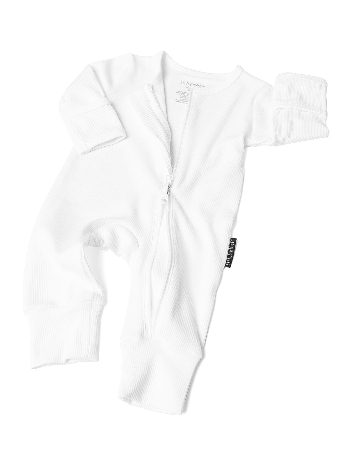 Women's Ribbed 2-Way Zip Romper Jumpsuit - White | Casual & Lounge Wear for Everyday Comfort