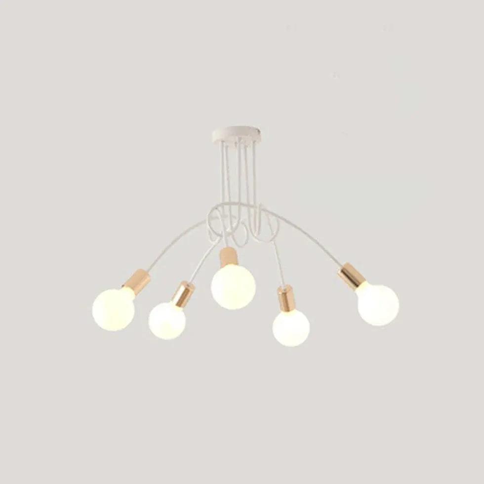 Elegant White Multi-Bulb Entwined Ceiling Light Fixture - Perfect for Living Room, Bedroom, and Dining Room Lighting Decor