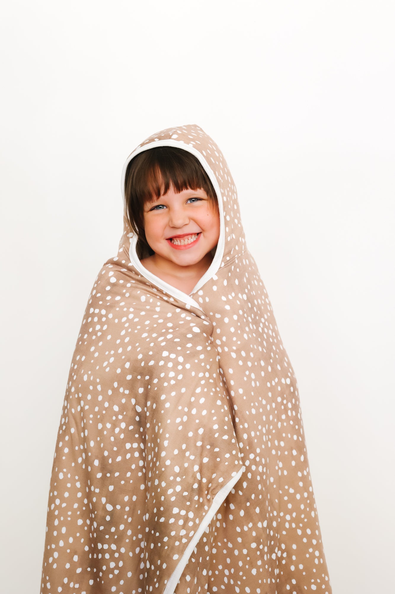 Premium Big Kid Hooded Tower - Soft Absorbent Bath Towel for Boys & Girls, Fawn Color - Perfect for Beach, Pool & After Bath Time