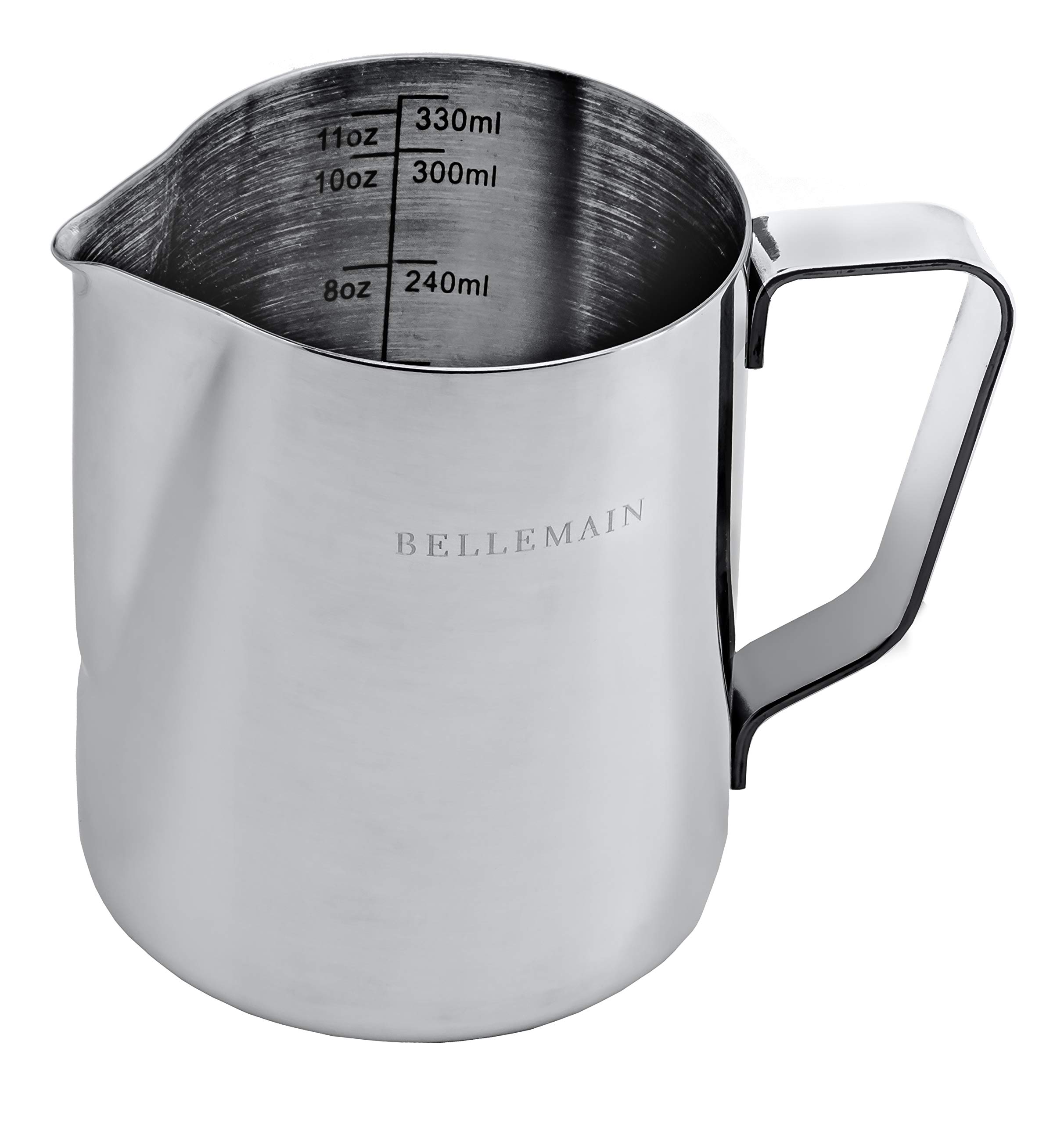Bellemain 12 oz Stainless Steel Milk Frothing Pitcher for Espresso Machines | Professional Milk Steamer Cup for Latte, Cappuccino & Hot Chocolate | Perfect for Home Baristas & Coffee Shops