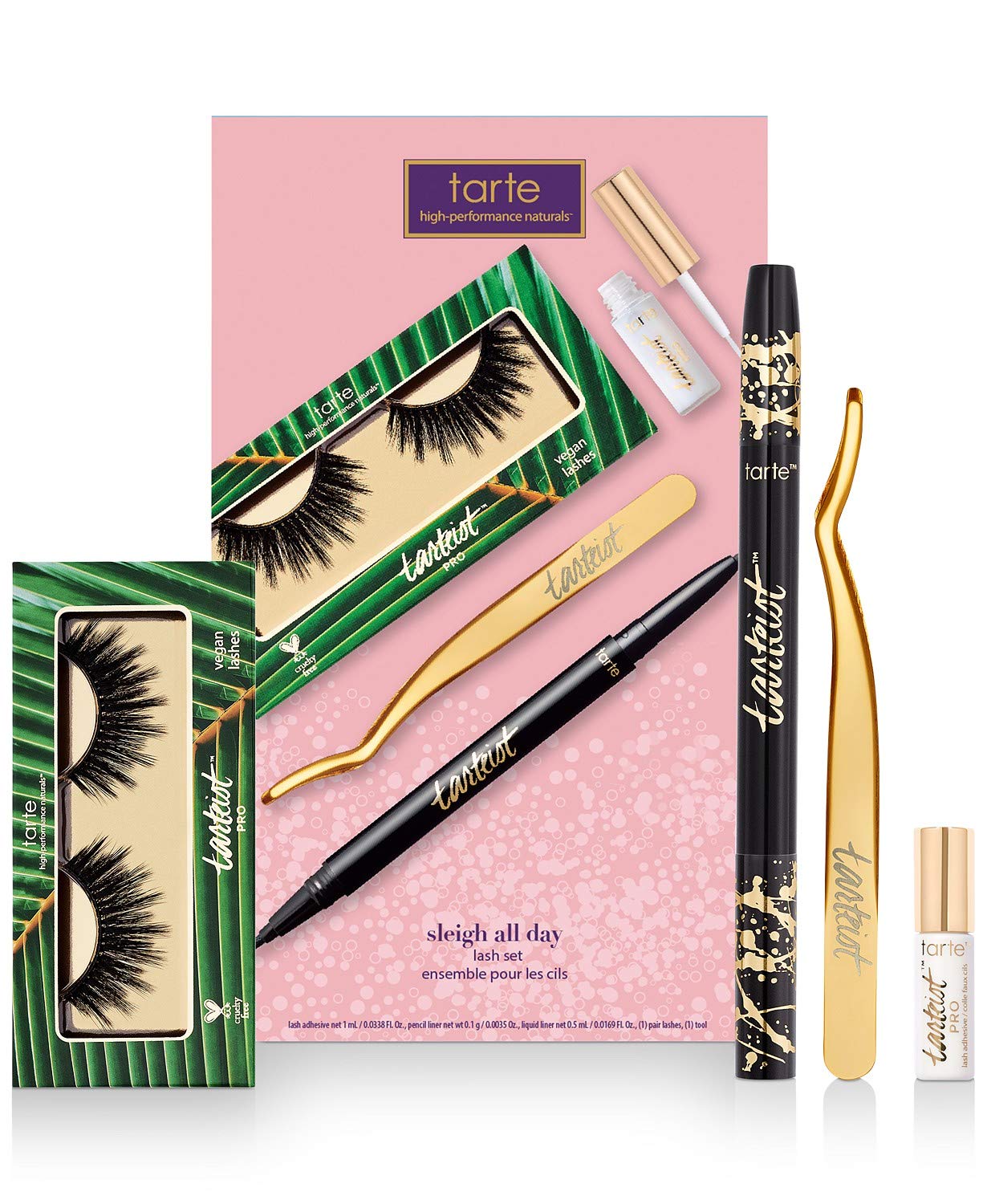 Tarte 4-Piece Sleigh All Day Lash Set - Volumizing Mascara & False Eyelashes Kit for Dramatic Eye Makeup | Perfect for Holiday Parties, Date Nights & Special Occasions