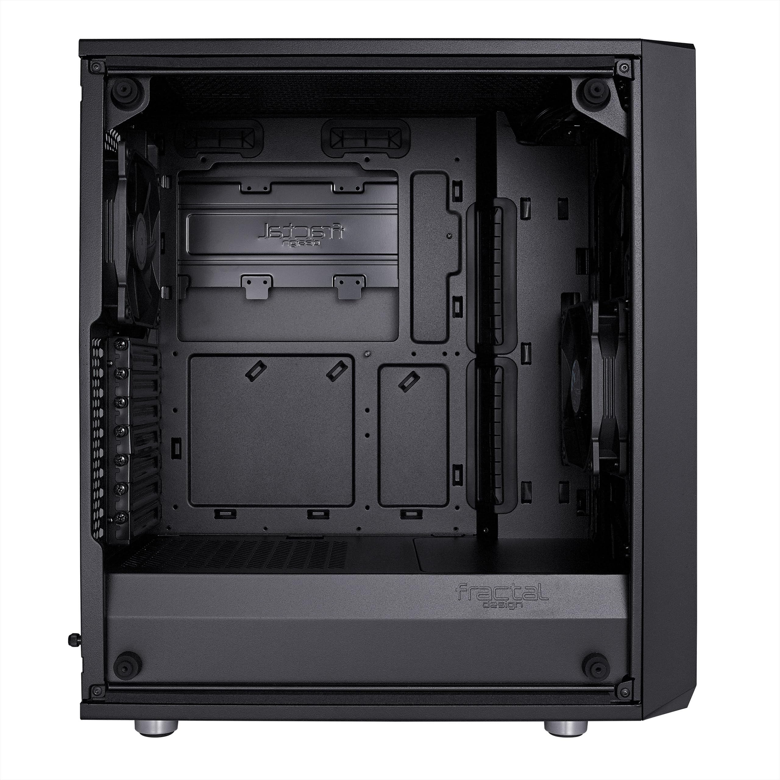 Fractal Design Meshify C Compact ATX Mid Tower PC Case - High Airflow Mesh Front Panel, 2x 120mm Fans, PSU Shroud, Modular Interior - Water Cooling Ready, USB 3.0, Tempered Glass Side Panel (Black) - Perfect for Gaming Rigs & Workstation Builds