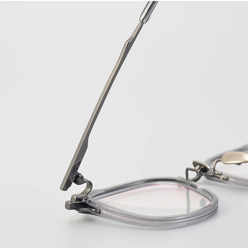 Stylish Black Acetate & Titanium Square Eyeglasses for Women - Full Rim Frame M110 | Perfect for Office, Reading & Everyday Fashion