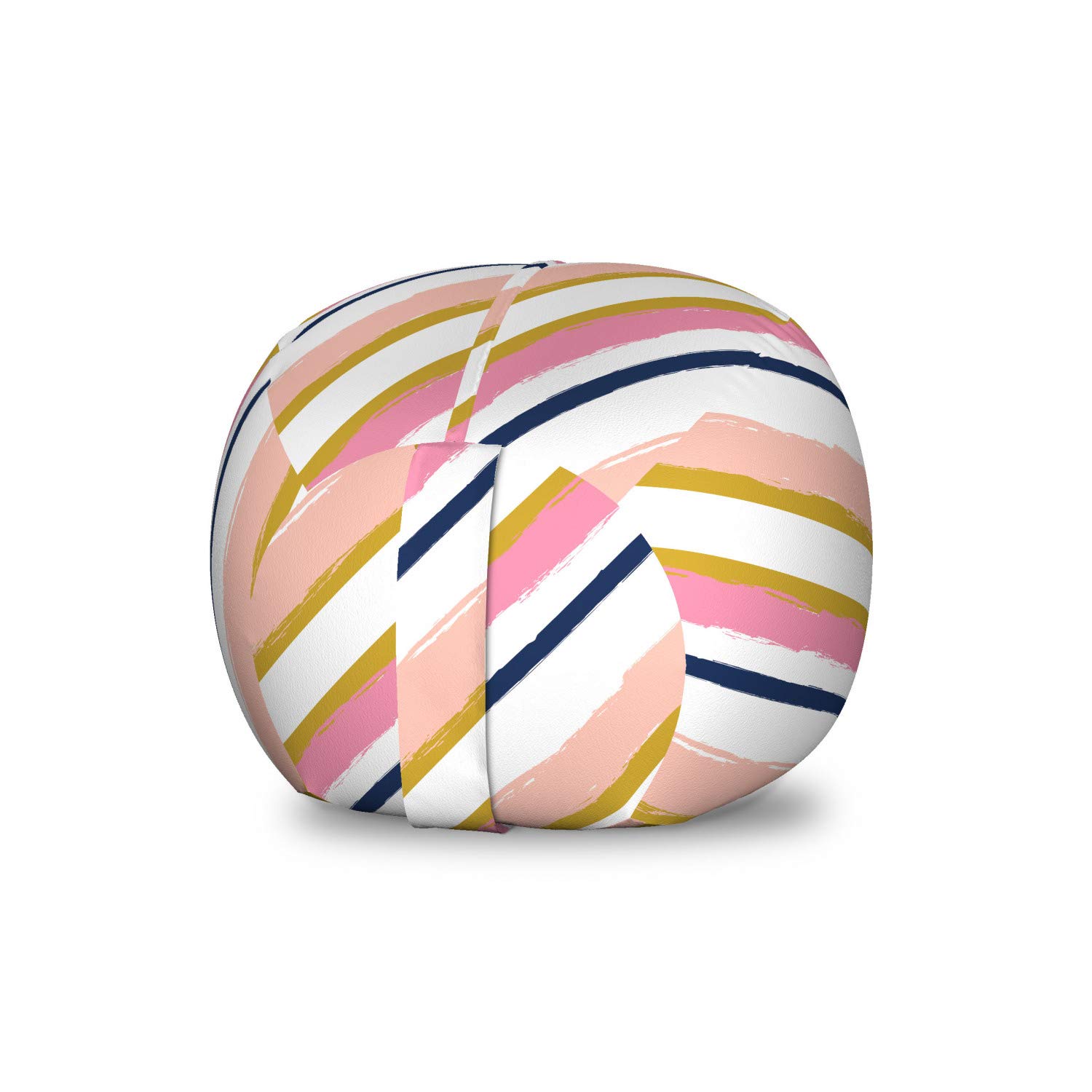 Ambesonne Stripes Toy Storage Bag Chair - Abstract Geometric Soft Brush Paint Design, Washable Stuffed Animal Organizer for Kids Room, Small Size Blush Pink - Perfect for Playroom Organization & Kids Bedroom Decor