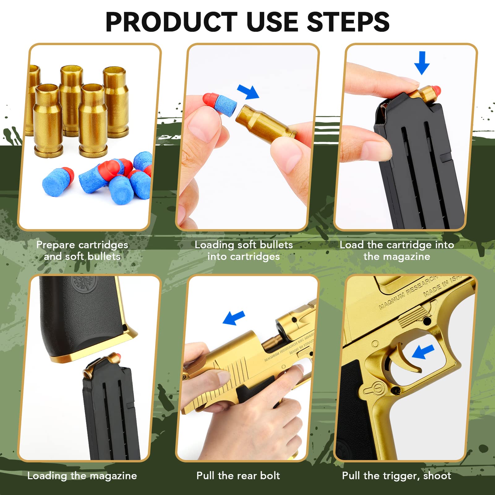 Soft Bullet Toy Gun with Shell Ejecting & 40 EVA Foam Darts - Safe Foam Blaster for Kids, Shooting Game Toy for Boys & Girls Ages 14+ | Outdoor Play, Nerf Battle, Birthday Gifts & STEM Education