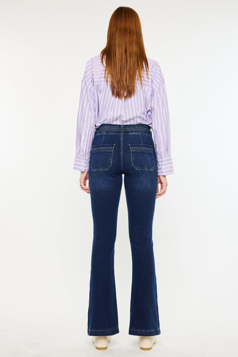 Caroline High Rise Flare Jeans for Women - Vintage 70s Inspired Stretch Denim Pants | Perfect for Casual Outfits, Date Nights & Retro Fashion Looks