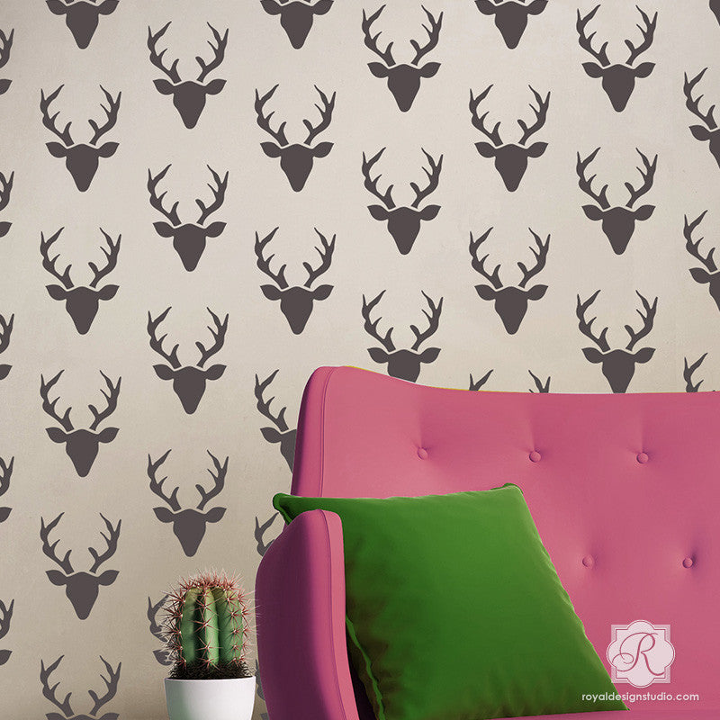 Buck Forest Bonnie Christine Wall Stencil - DIY Home Decor for Bedroom, Nursery & Living Room - Reusable Painting Template for Creative Wall Art Projects