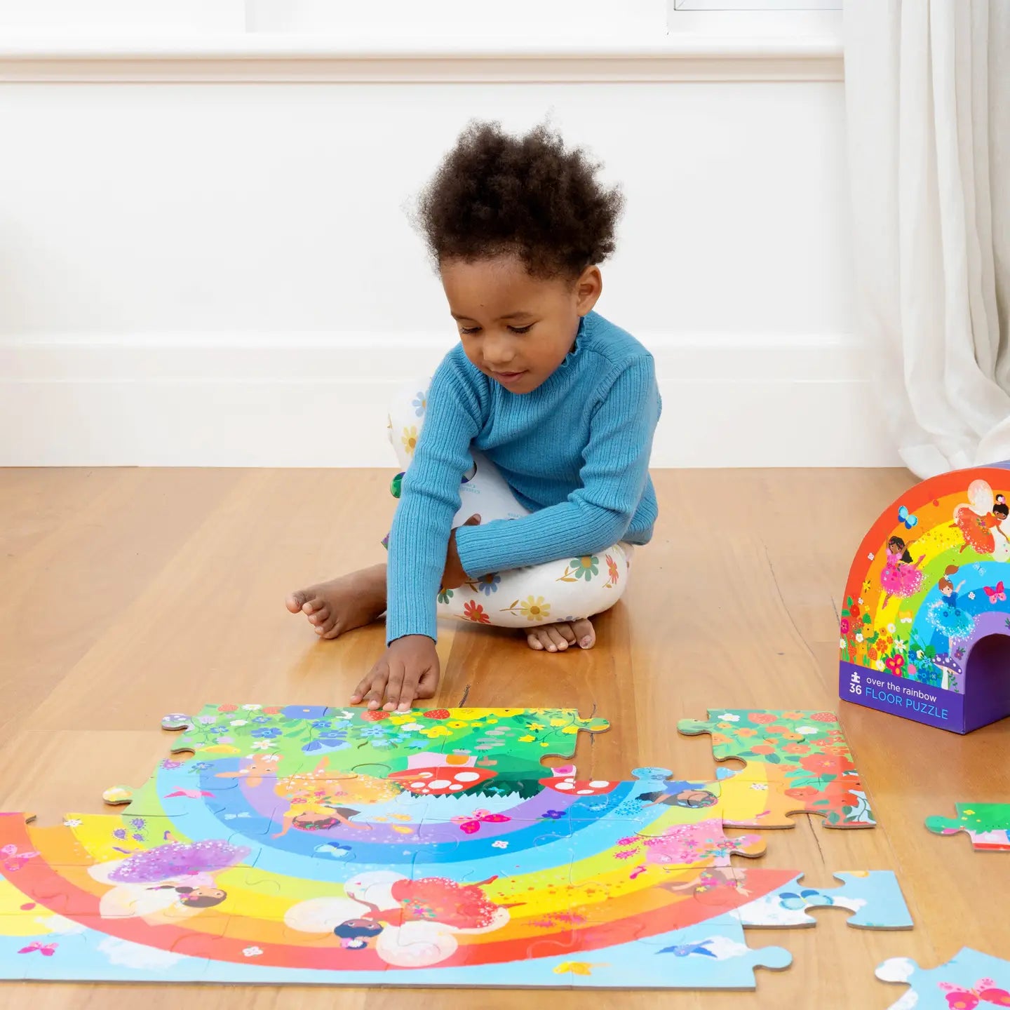 Classic 36-Piece Rainbow Floor Puzzle for Kids - Fun Educational Toy for Preschool Learning & Playtime Activities