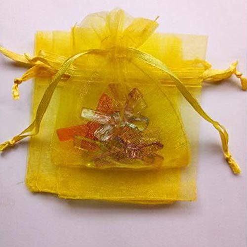 1000 Pcs Yellow Organza Drawstring Bags 10x15cm - Jewelry Gift Bags, Wedding Favor Pouches, Party Decoration & DIY Craft Supplies for Small Items Packaging