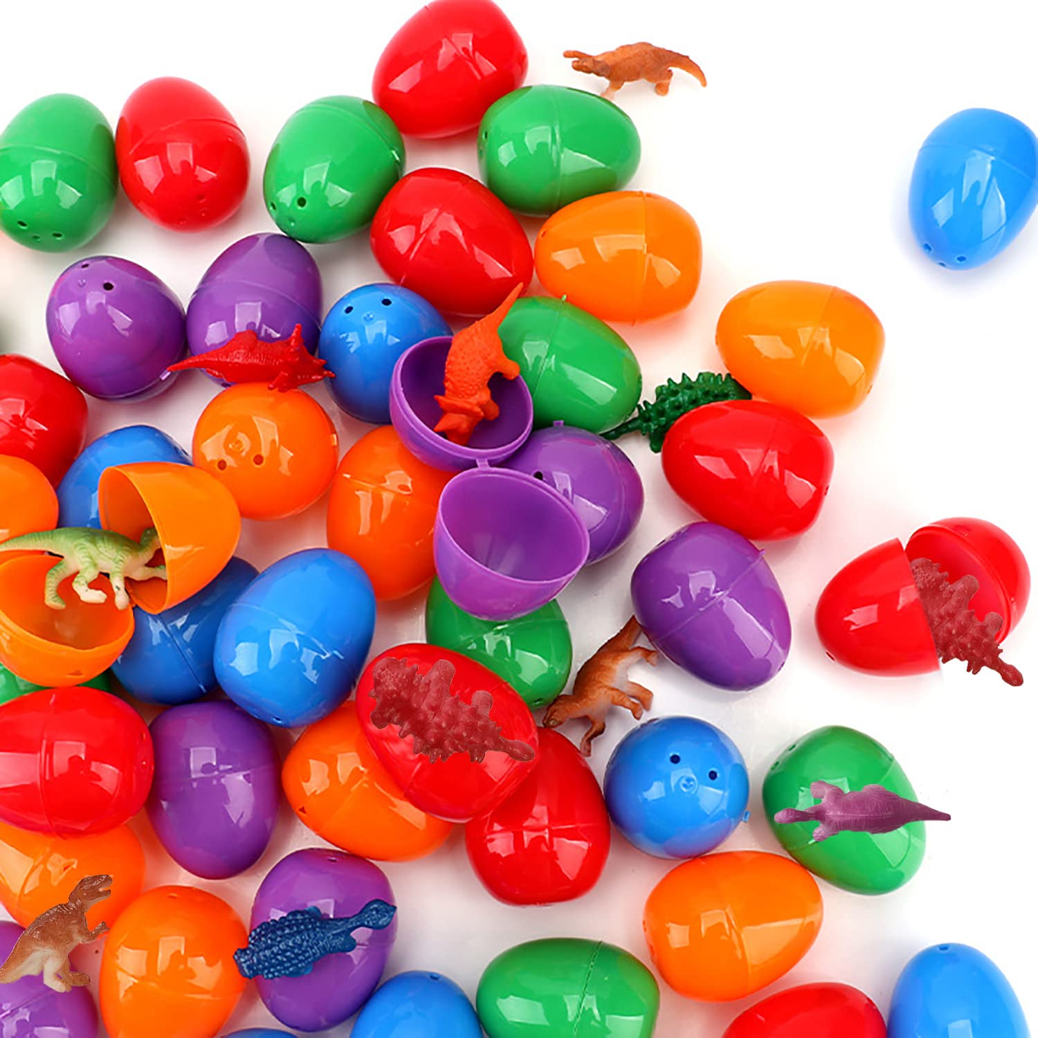 24-Pack Easter Eggs with Dinosaur Toys - Easter Basket Stuffers, Party Favors for Kids, Egg Hunt Fillers & Classroom Prizes - Perfect for Easter Celebrations, Birthday Parties & School Rewards