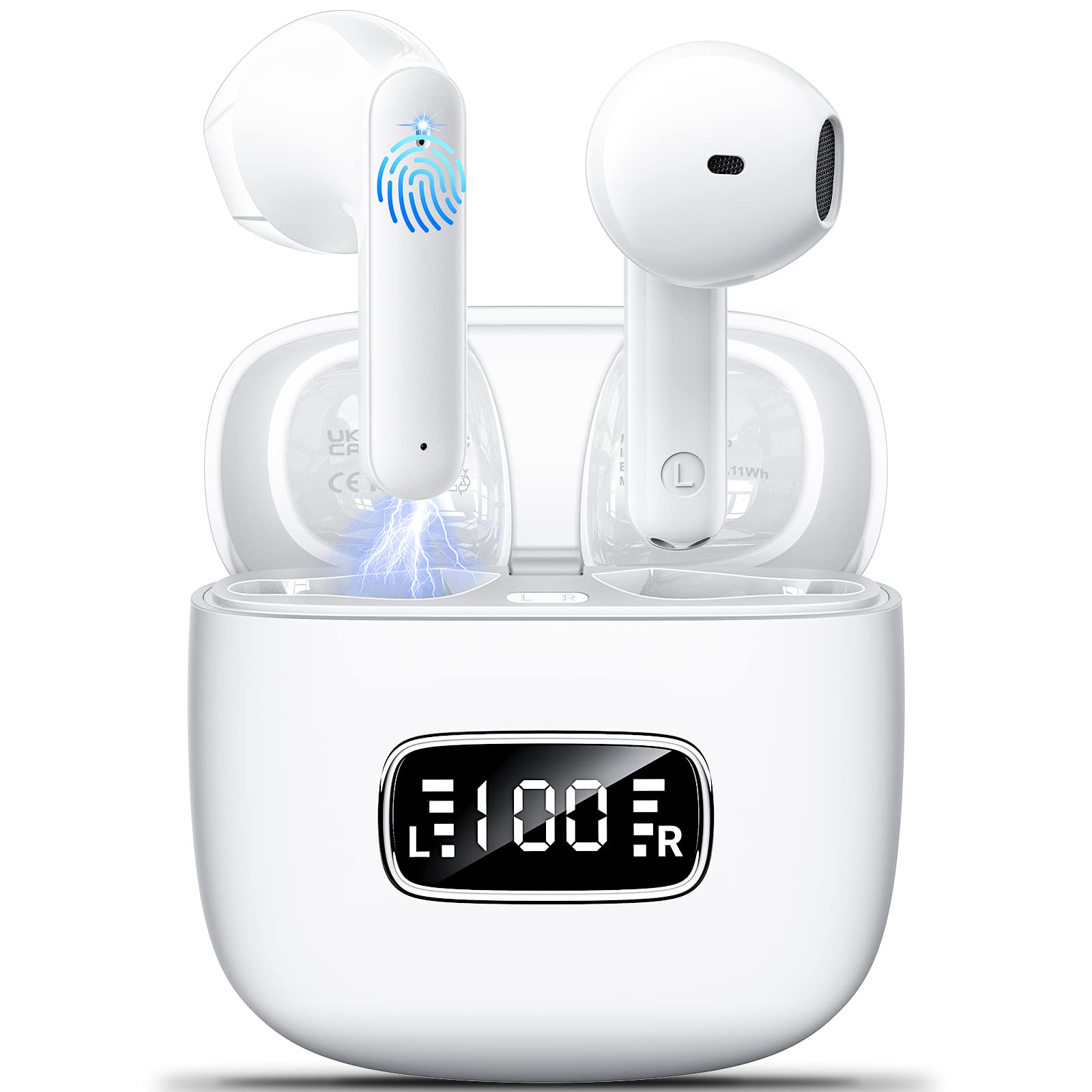 Wireless Earbuds Bluetooth 5.3 with Noise Cancelling - 40H Playtime, IP7 Waterproof for Sports & Travel