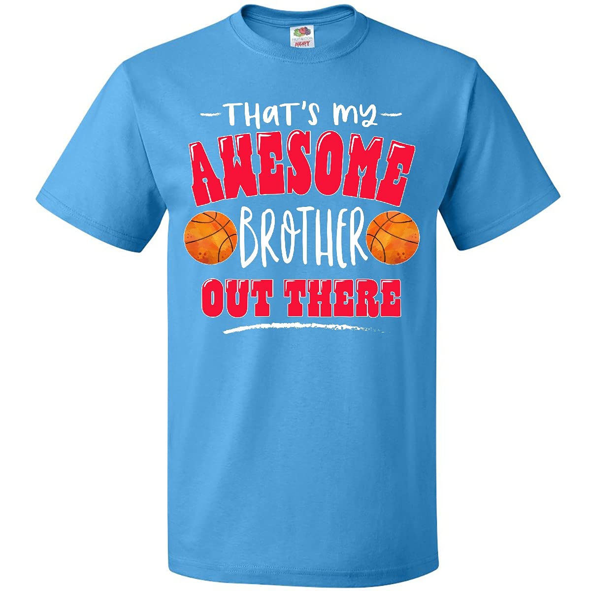 Inktastic 'That's My Awesome Brother' Basketball Design T-Shirt - Comfortable Casual Wear for Siblings & Basketball Fans