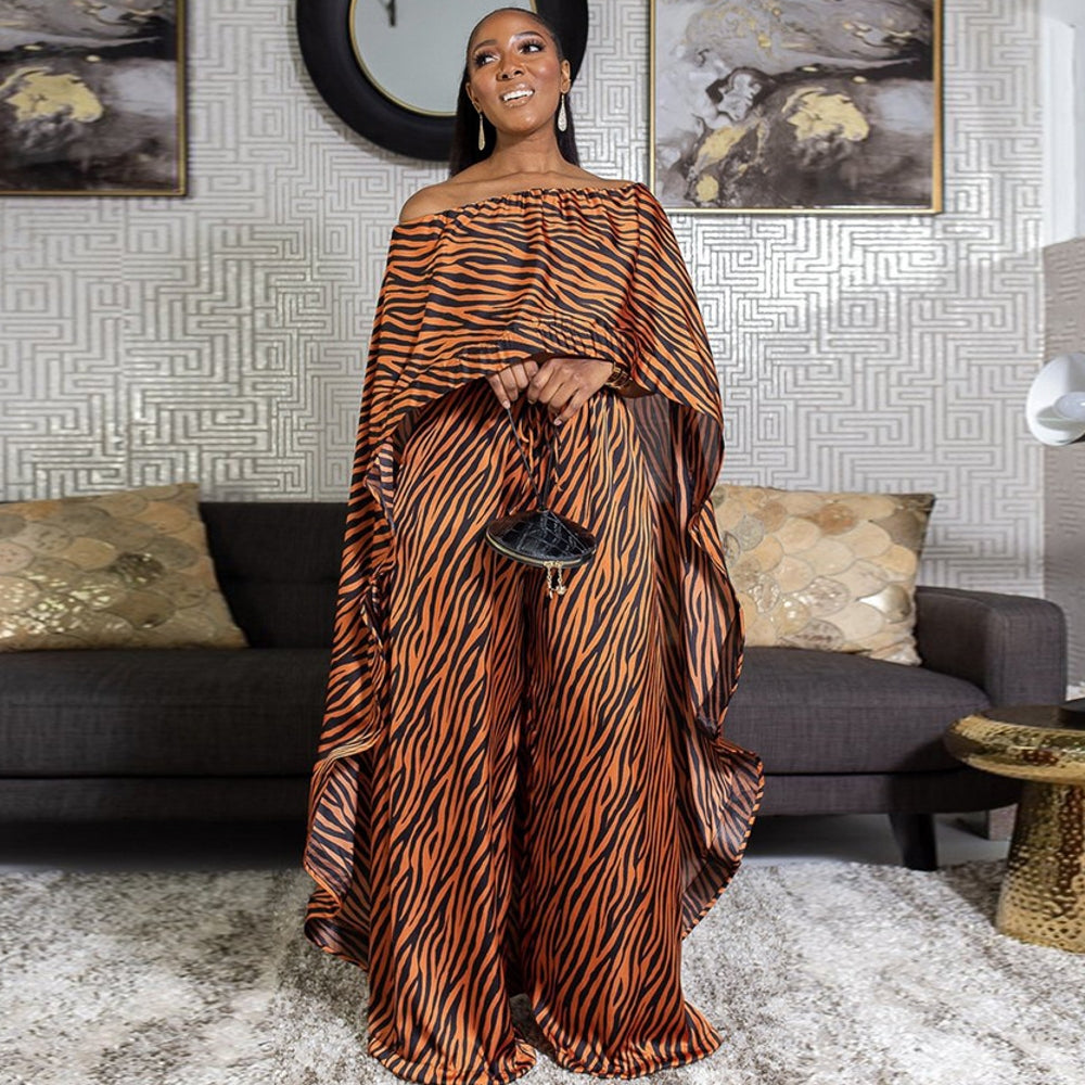 2 Piece African Dashiki Outfit for Women - Stylish Long Top & Wide Pants Set - Plus Size African Print Party Wear - Perfect for Cultural Events, Weddings & Festive Occasions
