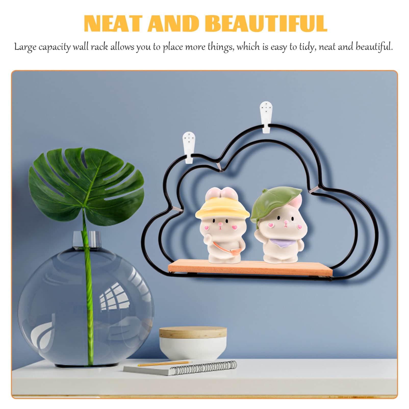 Modern Floating Wall Shelf - Cloud Shape Decorative Shelving for Bedroom & Bathroom | Sturdy & Safe Material | Perfect for Displaying Books, Plants & Home Decor