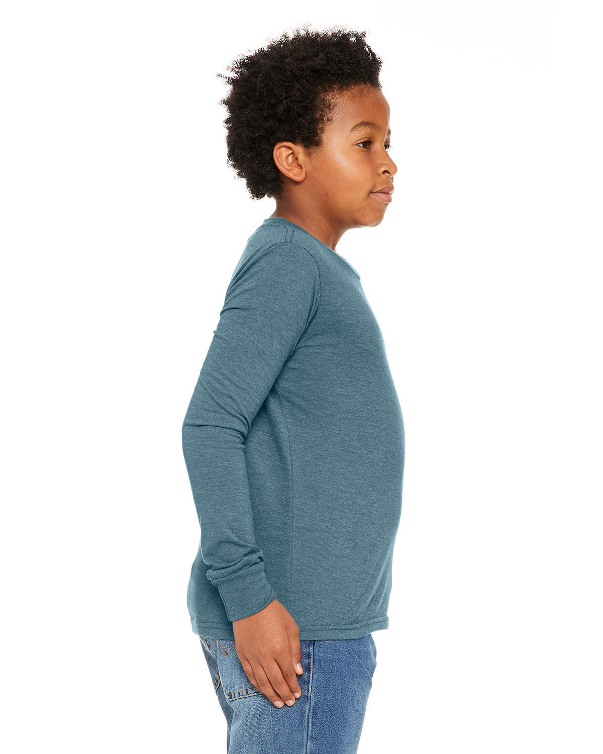 Bella + Canvas 3501YCV Youth Heather CVC Long Sleeve T-Shirt - Soft Comfortable Cotton Blend Tee for Kids - Perfect for School, Playdates & Everyday Wear