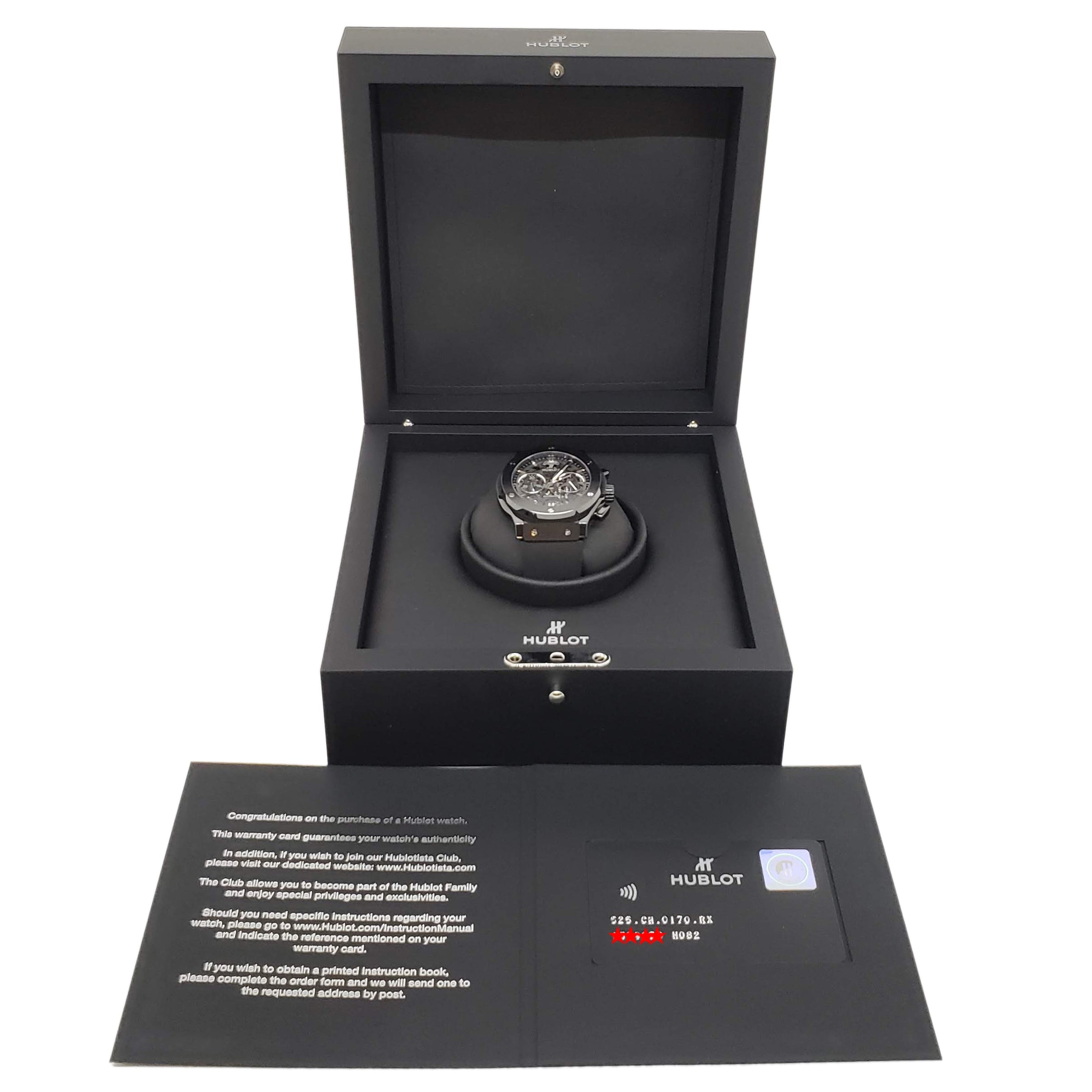 Hublot Classic Fusion Aero Chronograph Black Magic Ceramic Rubber Men's Watch - Luxury Swiss Timepiece for Business & Formal Occasions