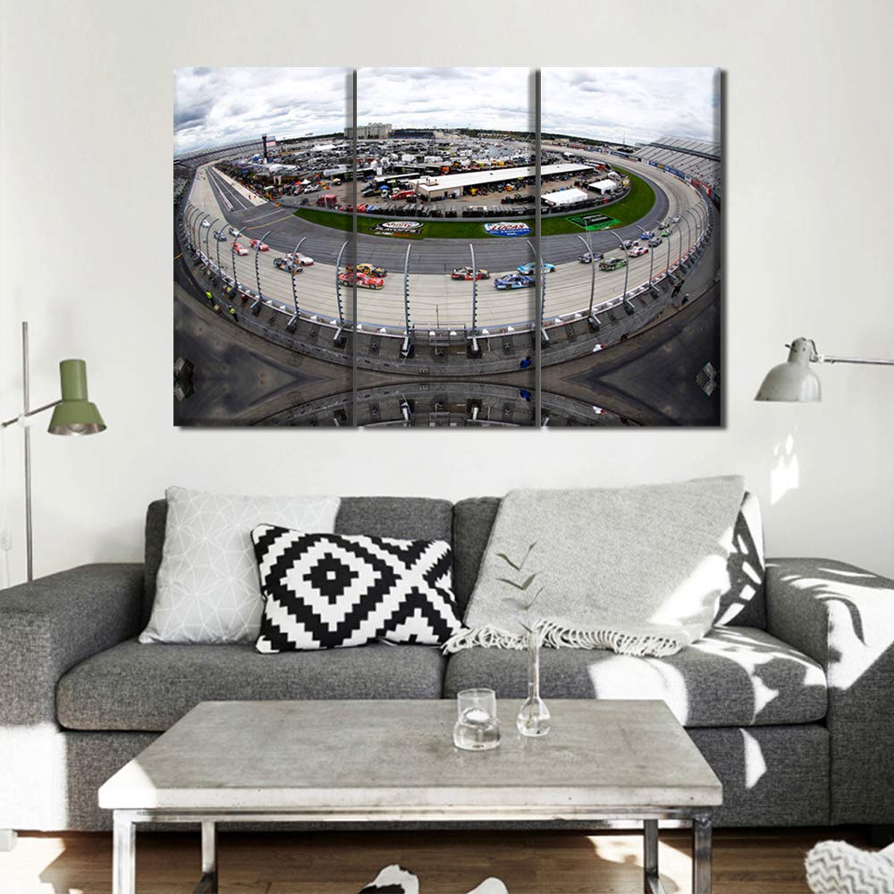 TUMOVO 3-Panel Sports Canvas Art Print - Martinsville Speedway Stadium Wall Decor Painting (60