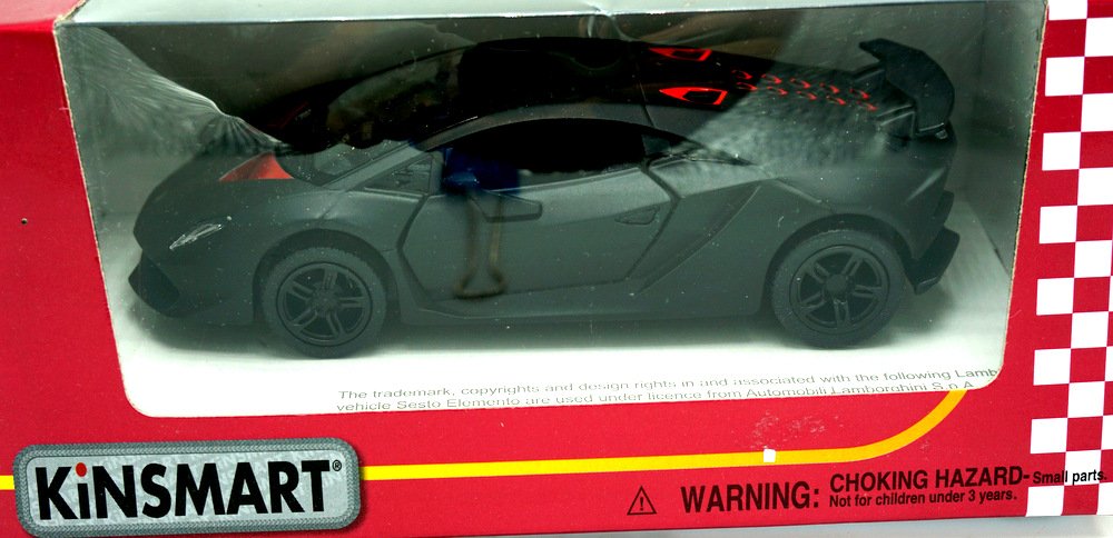 Lamborghini Sesto Elemento 1:38 Scale Diecast Model Car - Matte Black Finish | Collectible Sports Car for Display, Gift, and Racing Enthusiasts