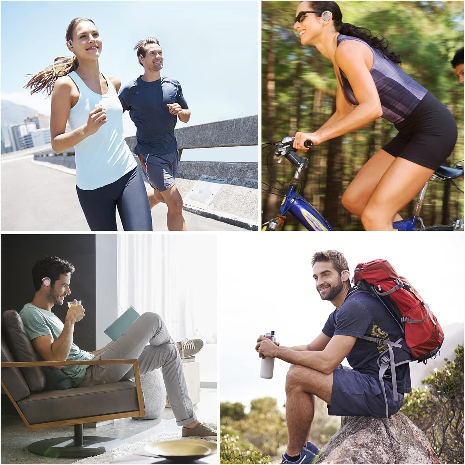 Behind The Ear Headphones, Lightweight Wireless Bluetooth Sports Headphones with Microphone - Sweatproof, Foldable Design & Carrying Case (Gold) - Perfect for Running, Gym Workouts & Outdoor Activities