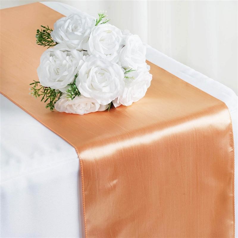 12x108 Inch Satin Table Runner for Wedding Decor - Elegant Banquet, Party & Special Event Table Covering - Perfect for Bridal Showers, Receptions & Formal Dinners